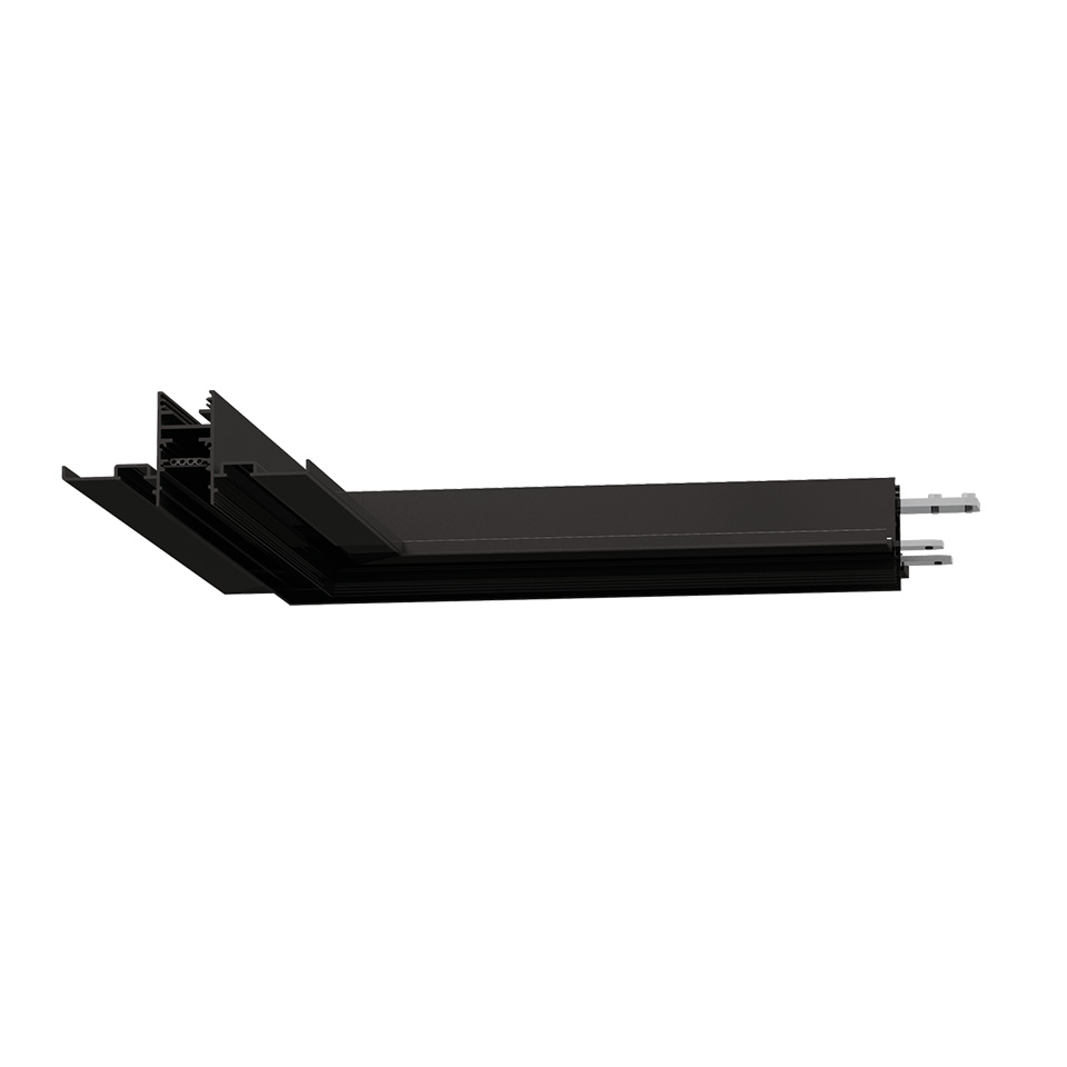 A.24 - Recessed Magnetic Track - 90° Angle (on same plane) - Black