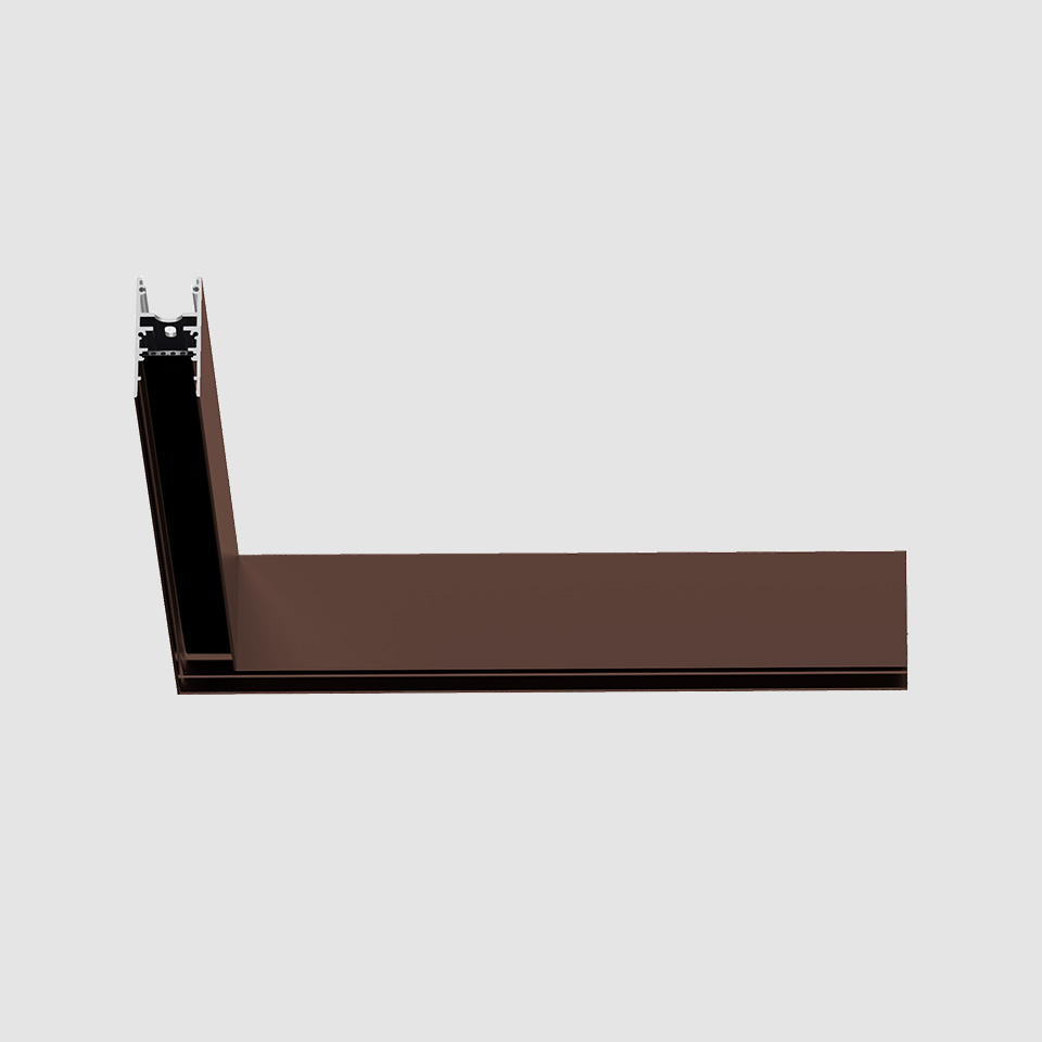 A.24 - Ceiling Magnetic Track - 90° Angle (on same plane) - Brushed Bronze