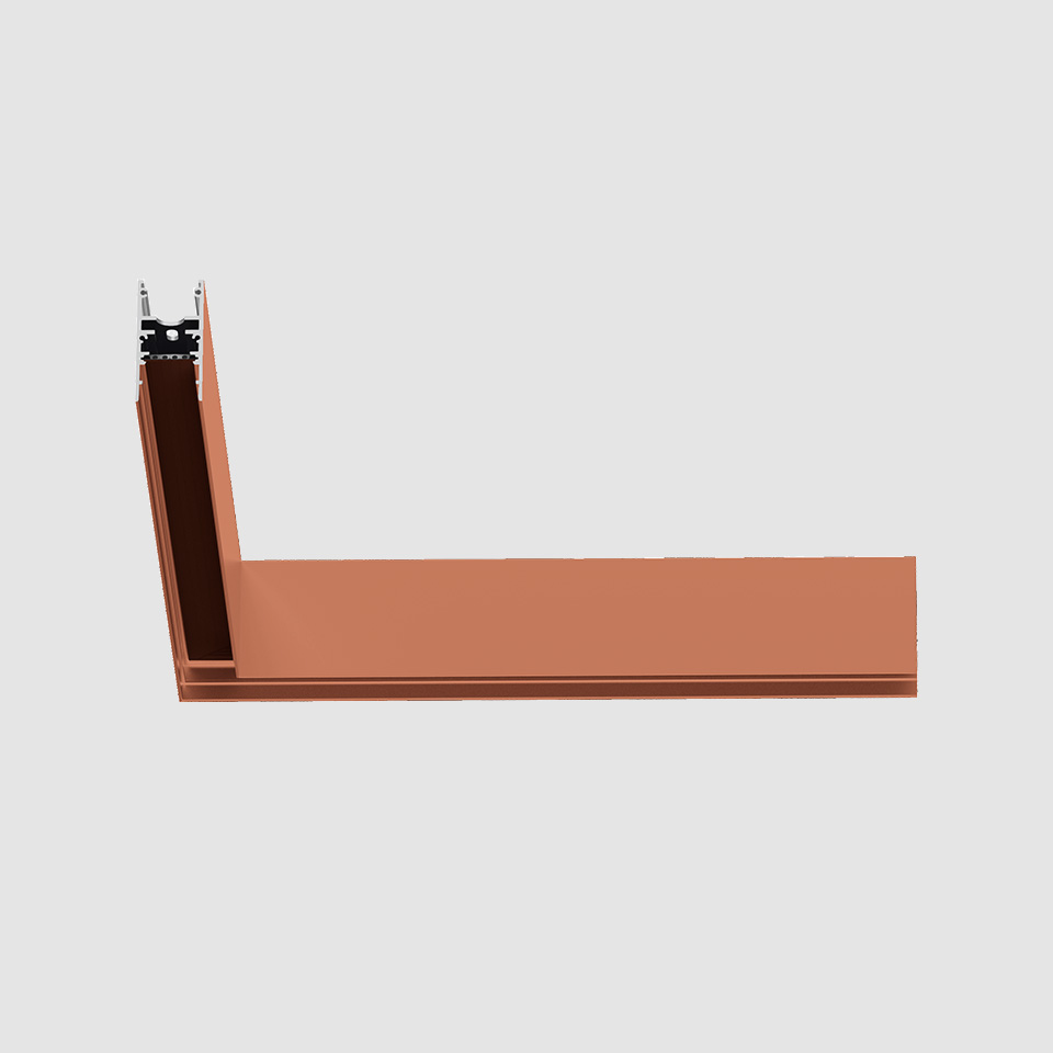 A.24 - Ceiling Magnetic Track - 90° Angle (on same plane) - Brushed Copper