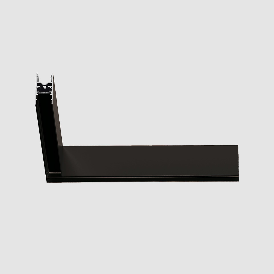 A.24 - Ceiling Magnetic Track - 90° Angle (on same plane) - Black