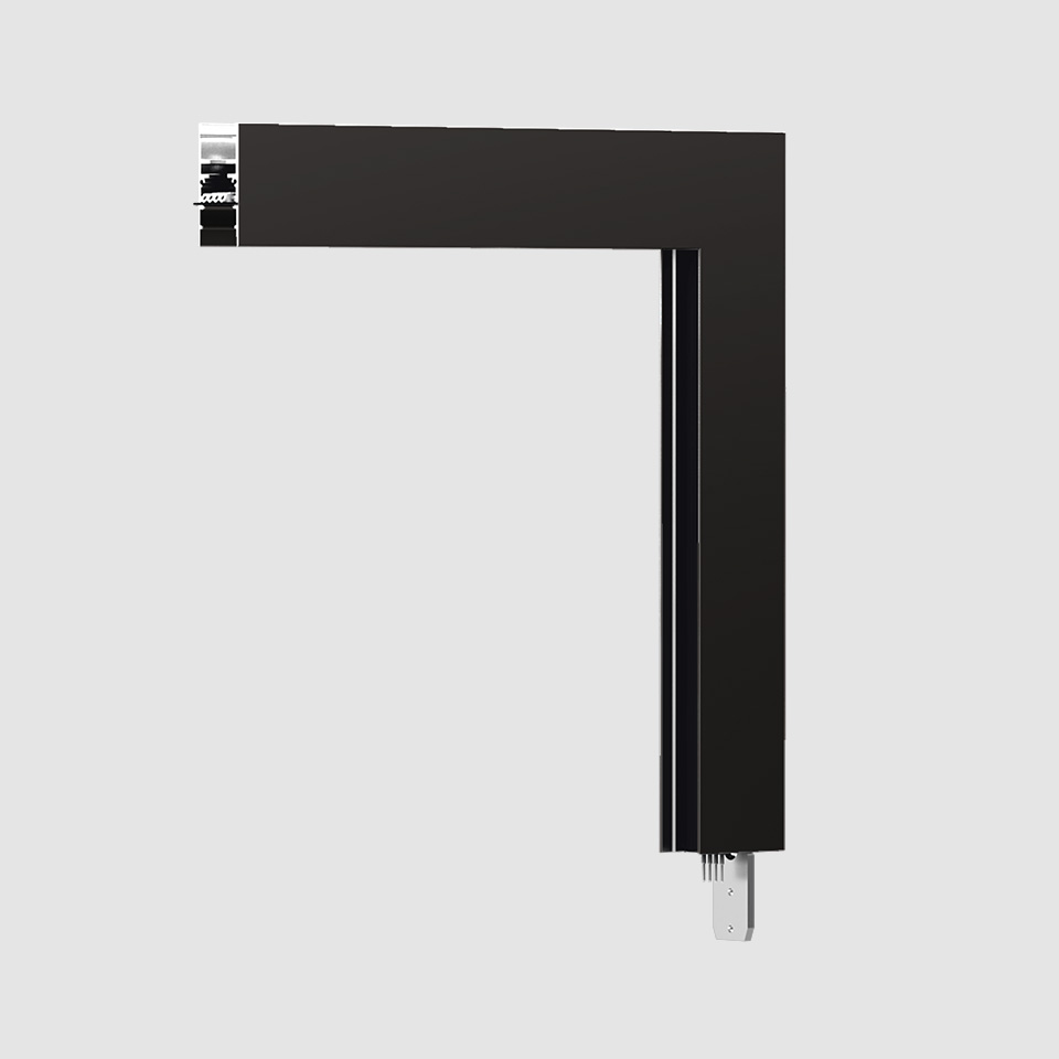 A.24 - Ceiling Magnetic Track - 90° Angle (on perpendicular planes) - Black