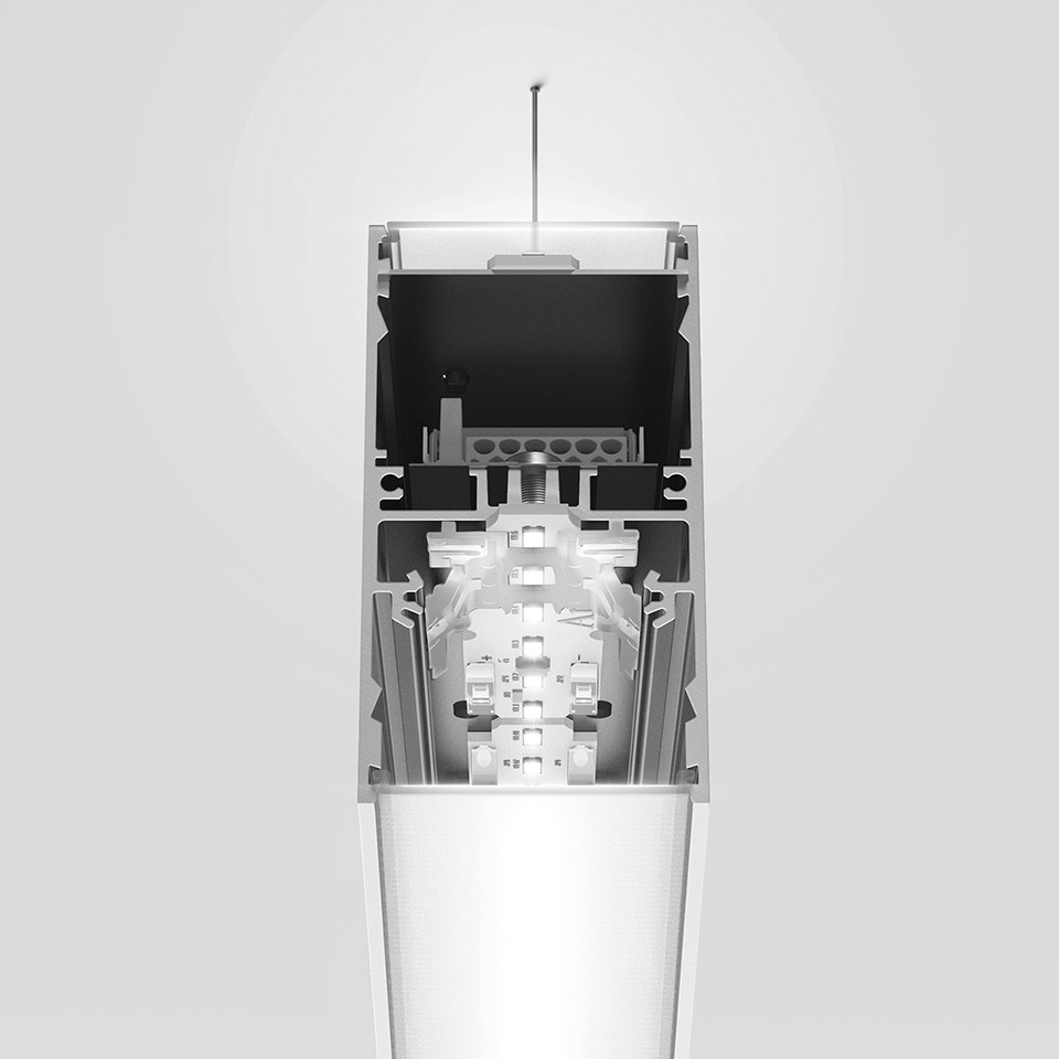 A.39 Suspension - Structural Module 2368mm - Direct + Indirect Emission - 3000K - Undimmable - Silver