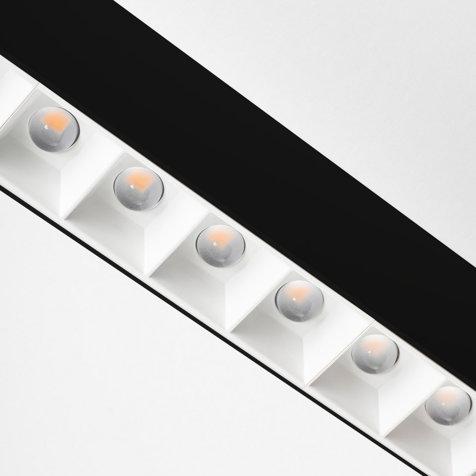 A.39 Refractive - Suspension - Direct + Indirect Emission - 2960mm - White Integralis - Dimmable DALI - Black