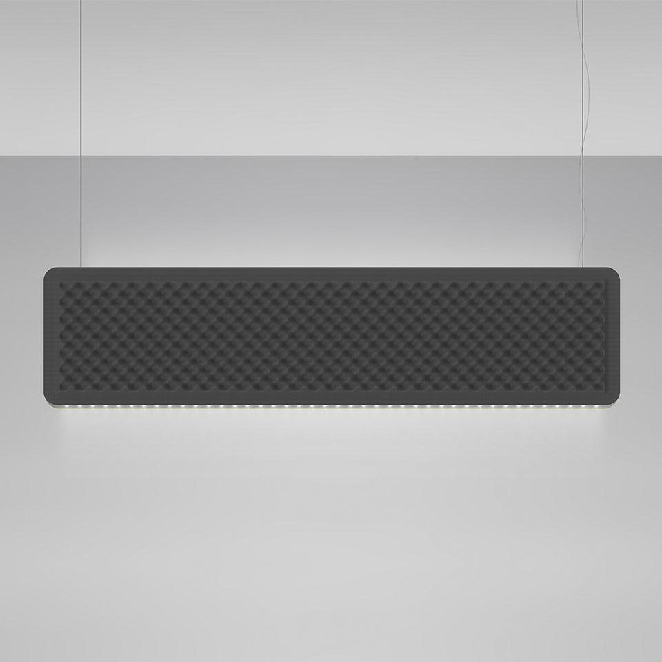 Eggboard Baffle - 1600x400 - Suspension/Ceiling - Direct Sharp - 3000K - Dimmable DALI - Grey