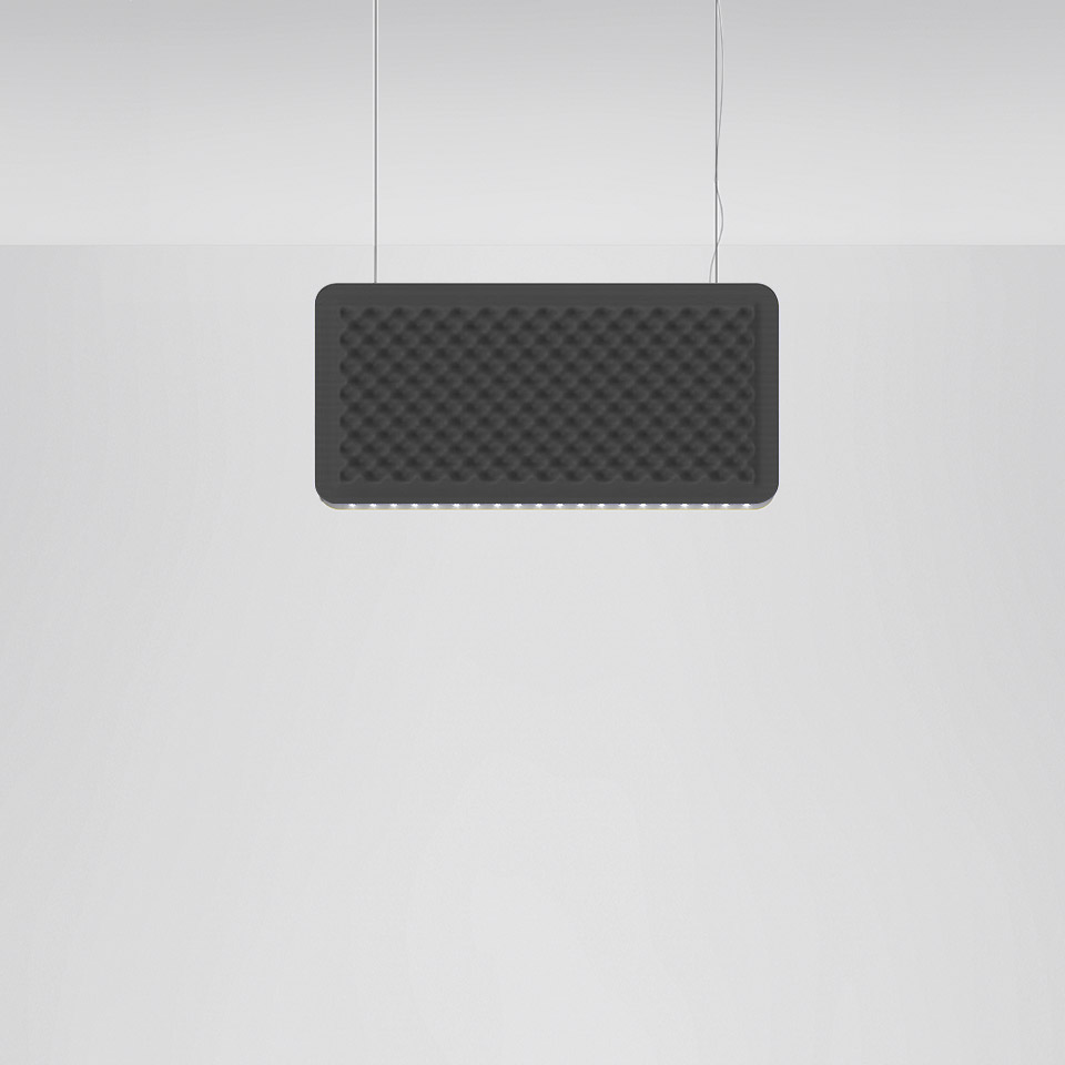 Eggboard Baffle - 800x400 - Suspension - Direct Sharp + Indirect Diffused - 3000K - Dimmable DALI - Grey