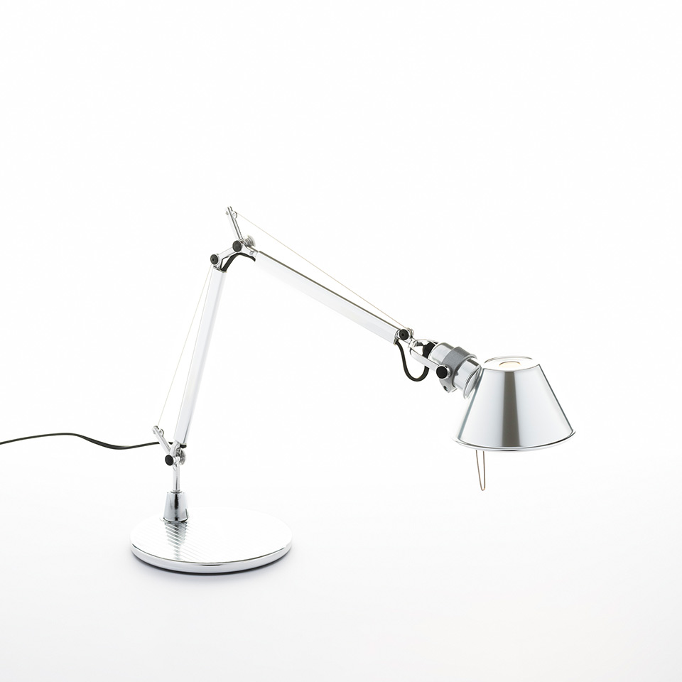 Tolomeo Micro Table - Polished aluminum - Body Lamp + Base
