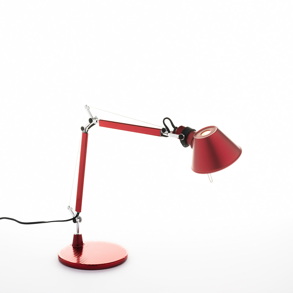 Tolomeo Micro Table - Anodized red - Body Lamp + Base