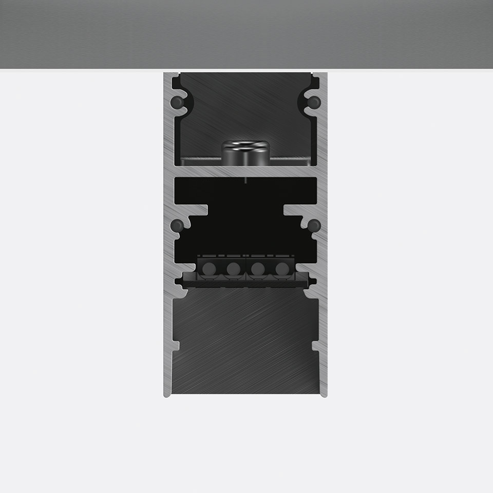 A.24 - Binario Magnetico Soffitto - Modulo Lineare -  1176mm - Argento Spazzolato