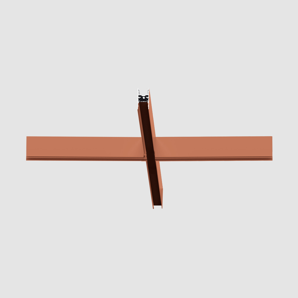 A.24 - Ceiling Magnetic Track - X Joint - Brushed Copper