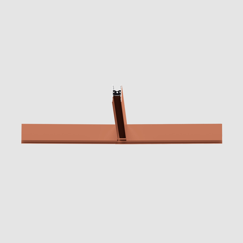 A.24 - Wall/Ceiling Sharping Emission - T Joint - 62° - 2700K - Brushed Copper
