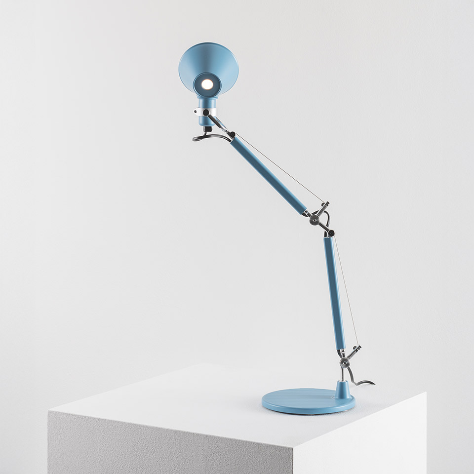 Tolomeo Micro Table - Light Blue - Body Lamp + Base