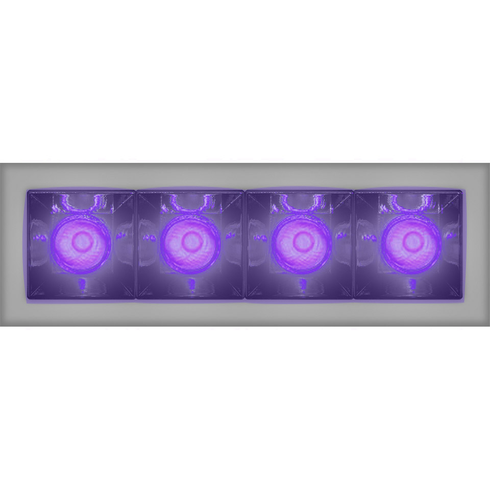 Sharp - 4 optic unit - 11W - 36° Violet Integralis Trim Argento