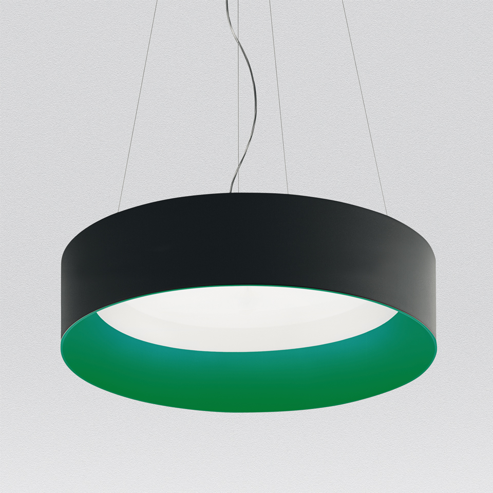 Tagora Suspension 970  - Direct Emission - dimmable - Black/Green