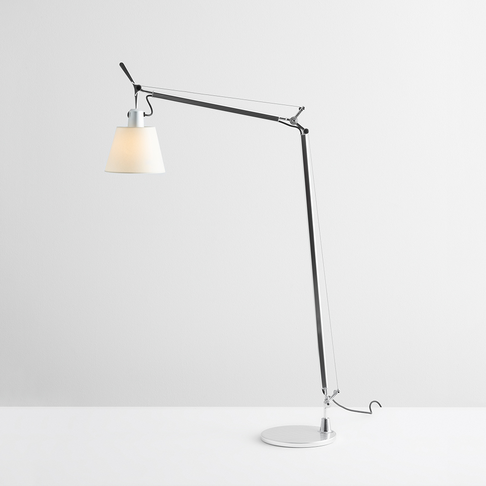 Tolomeo Basculante Reading Floor - Body Lamp with Parchment diffuser 180