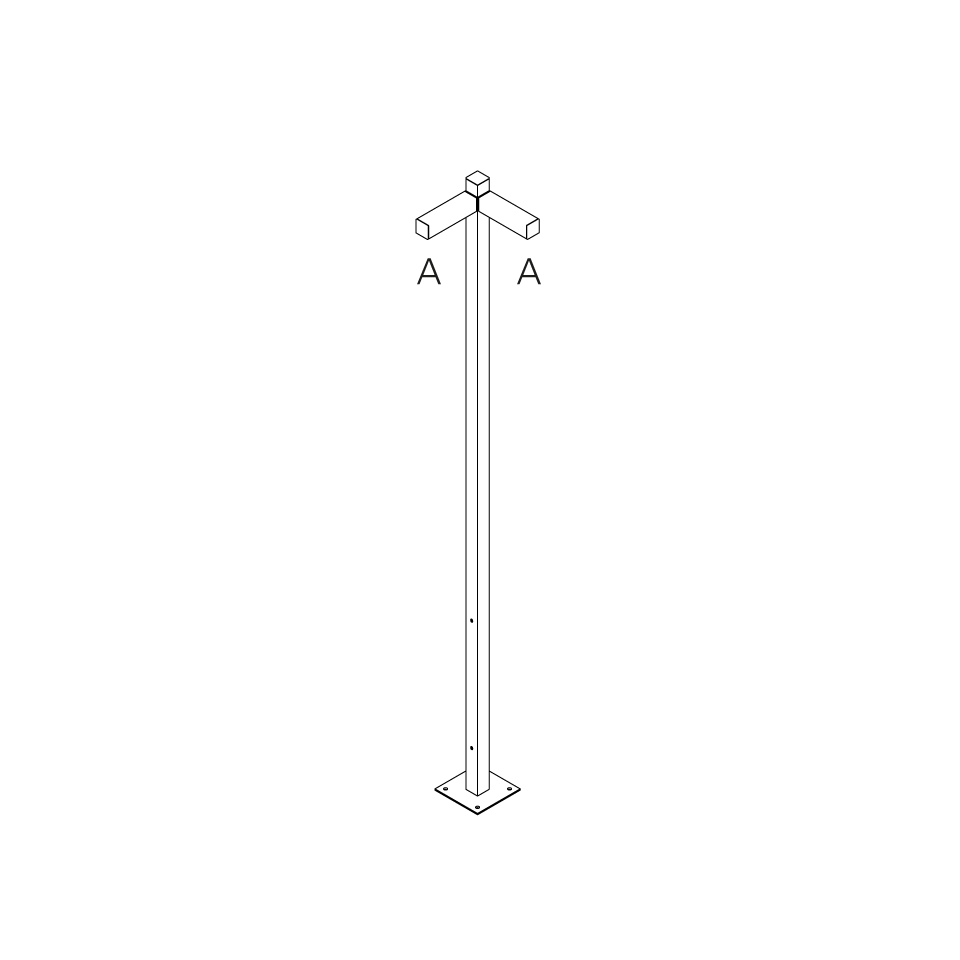 Walking - Pole 2500 - 2x90° Heads - A 90h