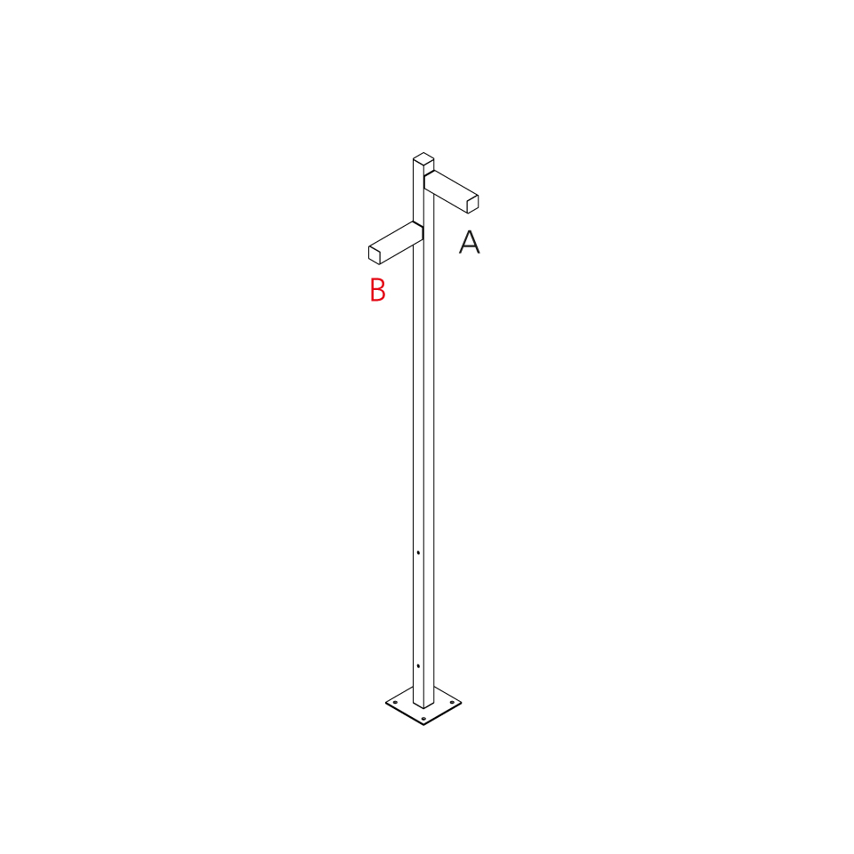 Walking - Pole 2500 - 2x90° Heads - A 90h + B 60h