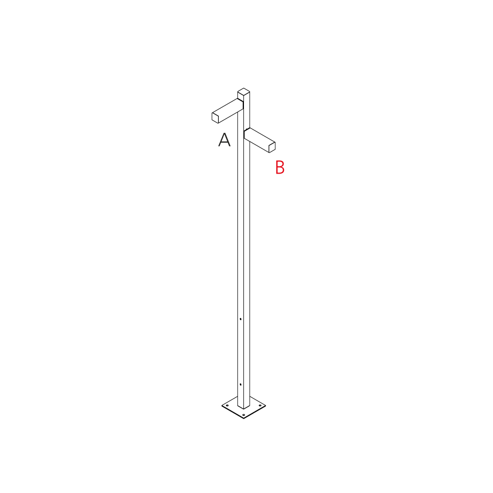 Walking - Pole 2500 - 2x90° Heads - A 90h + B 60h