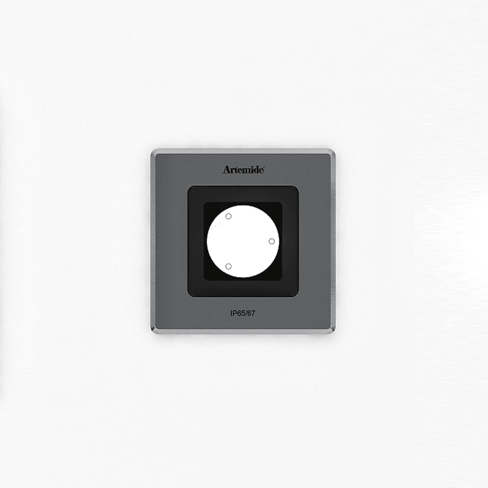 Ego Flat 90 downlight Square 24° 3000K Inox IK10