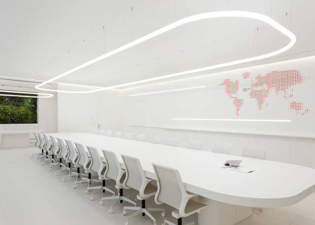 Image of Alphabet of Light System inside a meeting room.